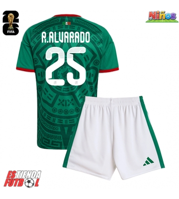 México Roberto Alvarado #25 Primera Equipación Niños Mundial 2026 Manga Corta (+ Pantalones cortos)